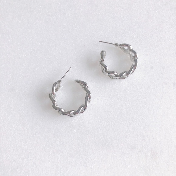 Chain Hoop Earrings - Picture 2 of 10